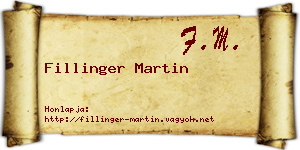 Fillinger Martin névjegykártya