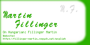 martin fillinger business card
